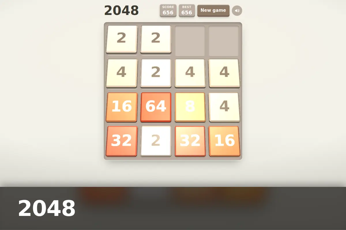 2048 game screen