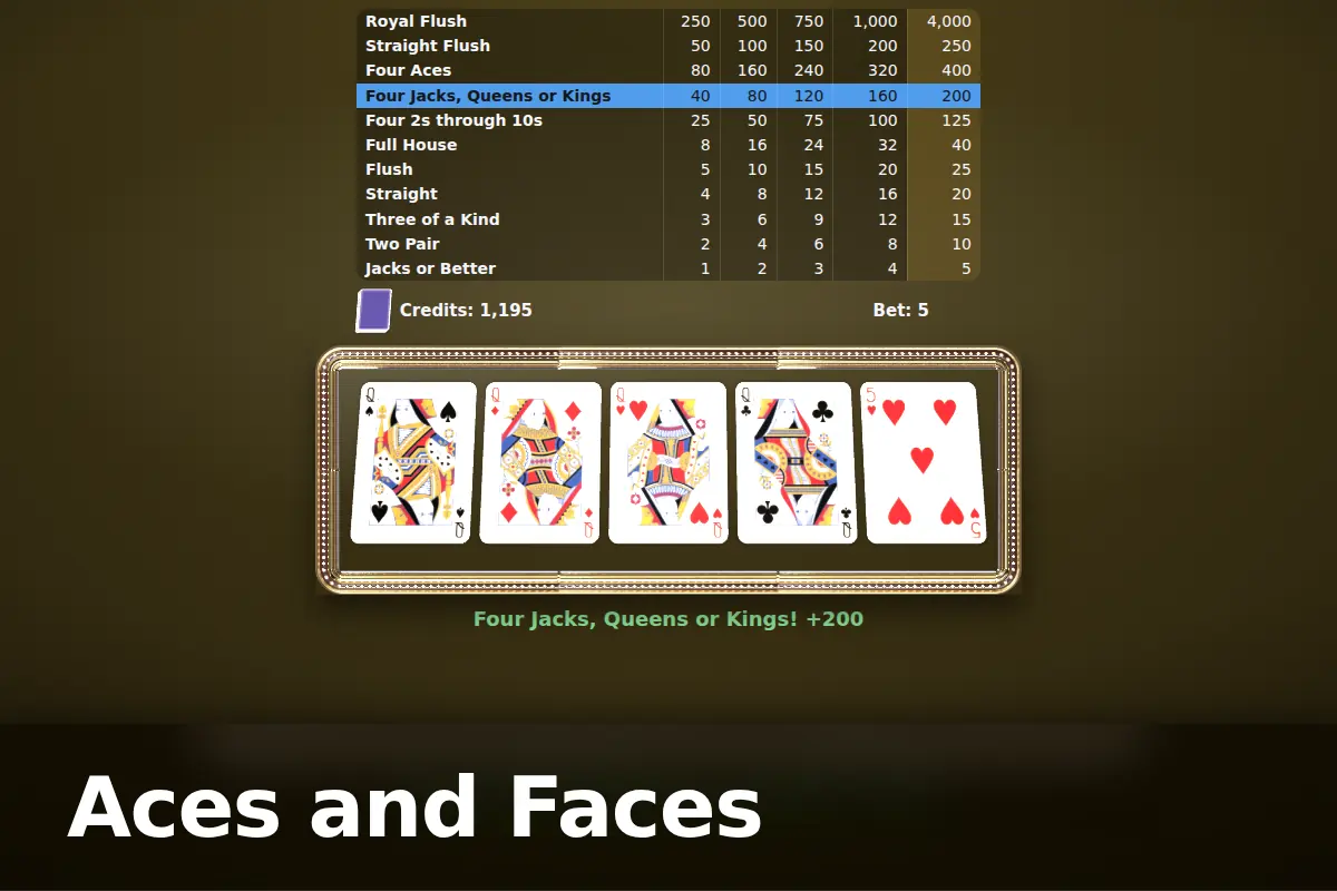 Aces and Faces game screen