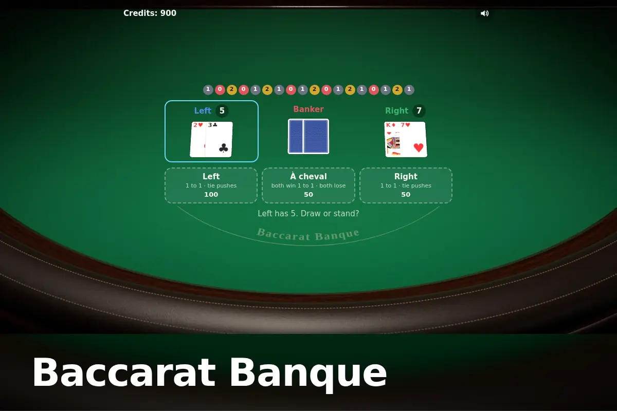 Baccarat Banque game screen