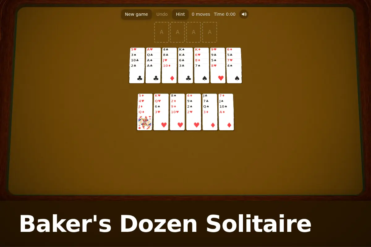 Baker's Dozen Solitaire game screen
