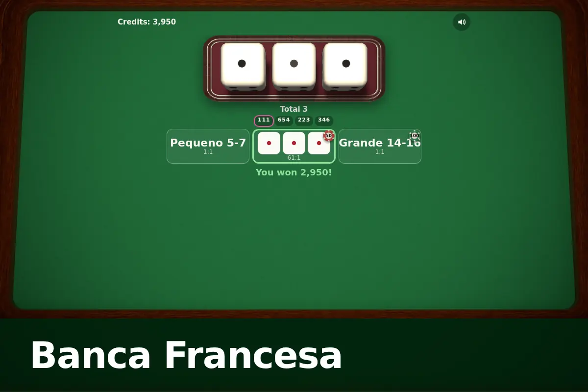 Banca Francesa game screen