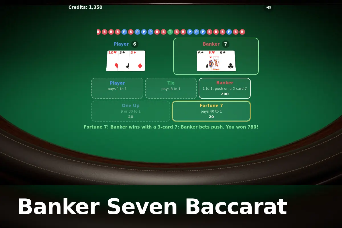 Banker Seven Baccarat game screen