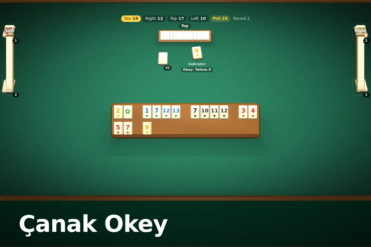 Çanak Okey game screen