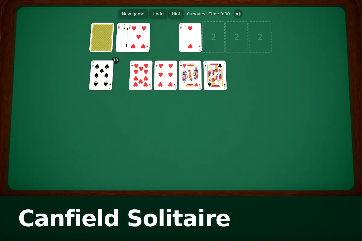 Canfield Solitaire game screen