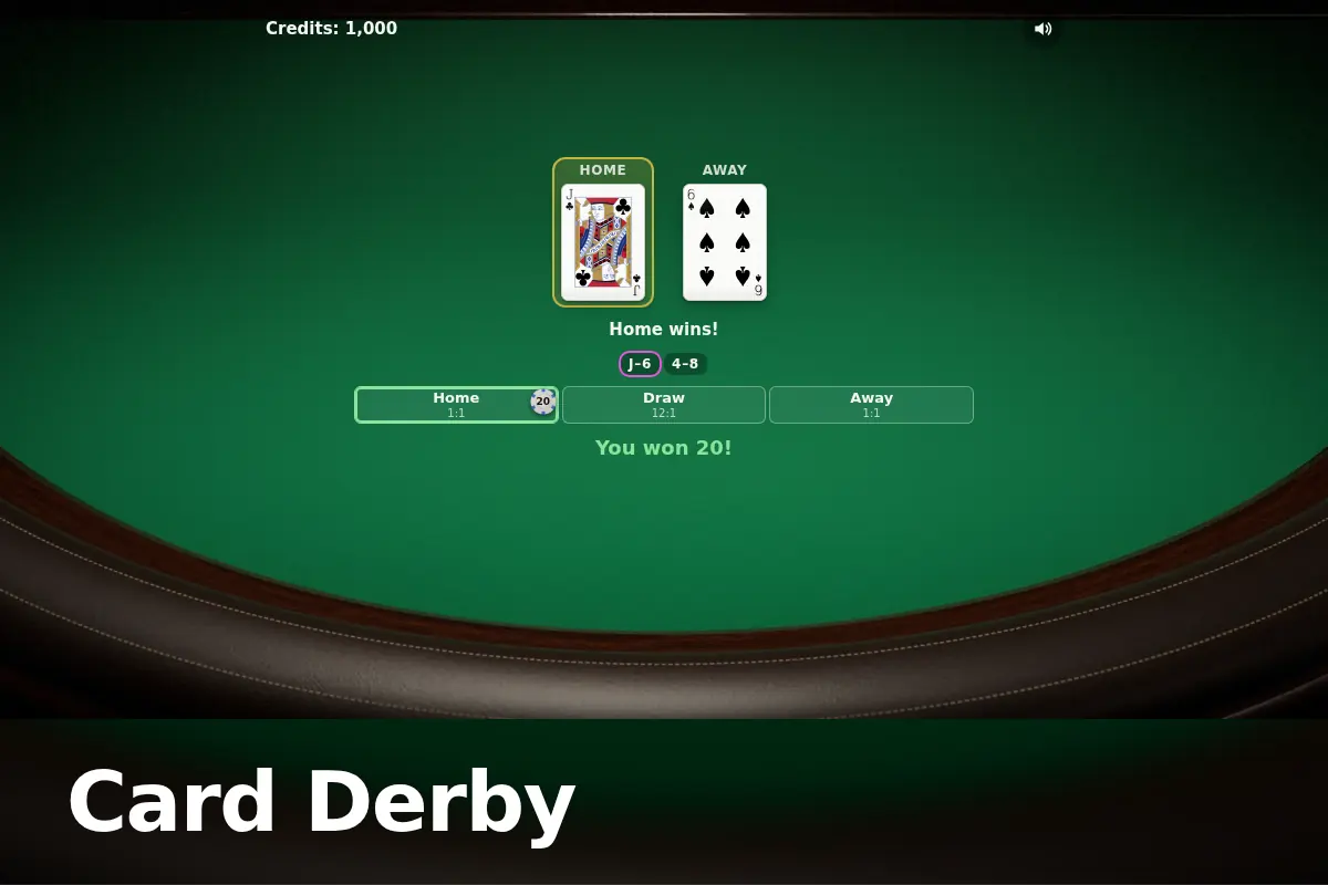 Card Derby game screen