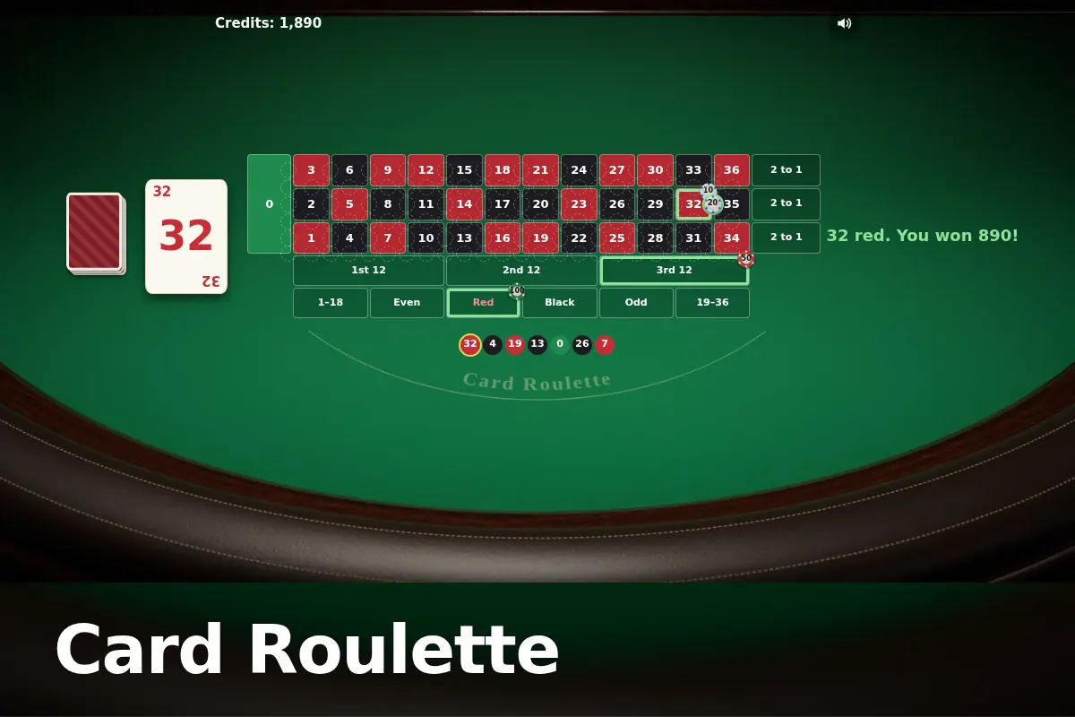 Card Roulette game screen
