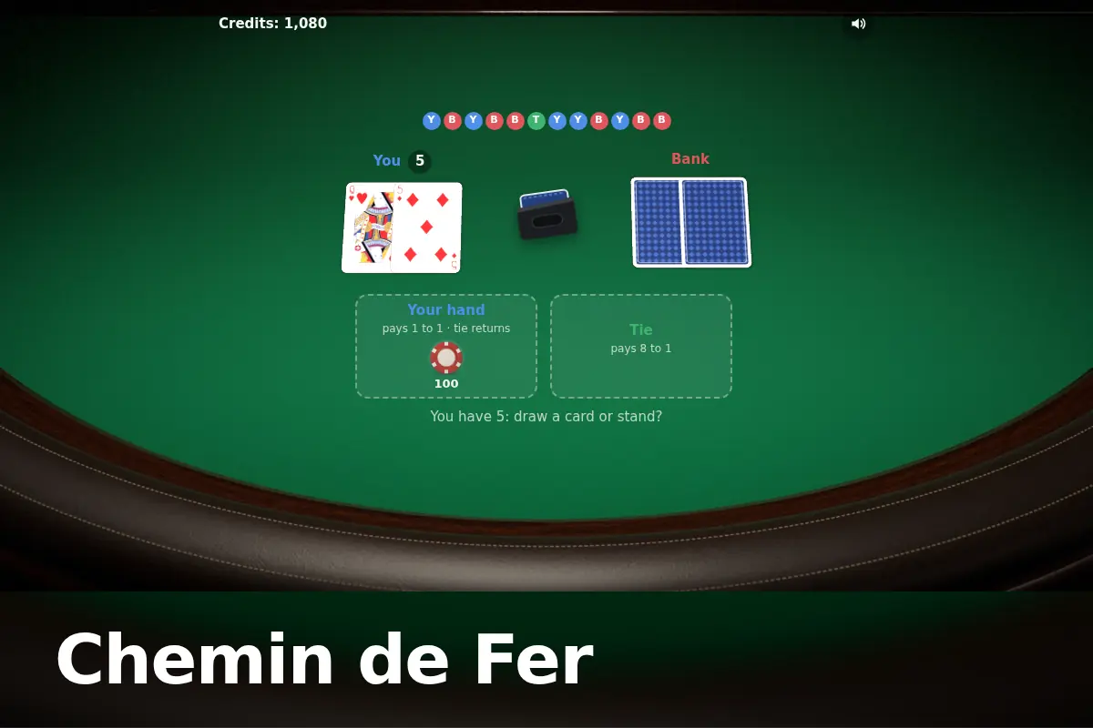 Chemin de Fer game screen