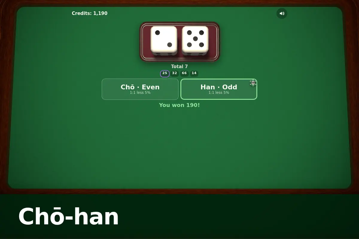 Chō-han game screen