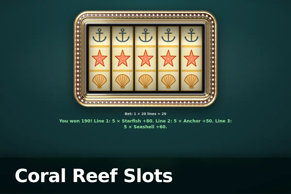 Coral Reef Slots game screen