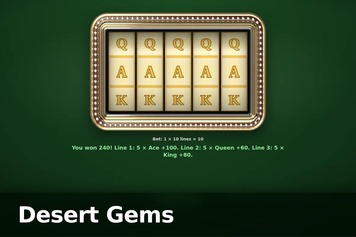 Desert Gems game screen
