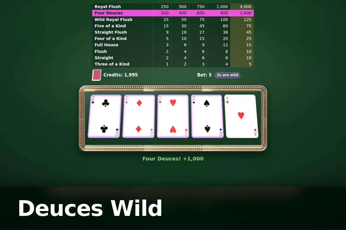 Deuces Wild game screen