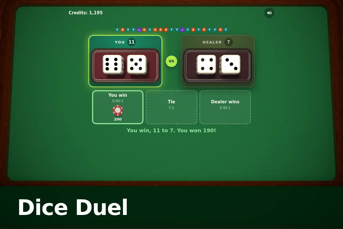 Dice Duel game screen