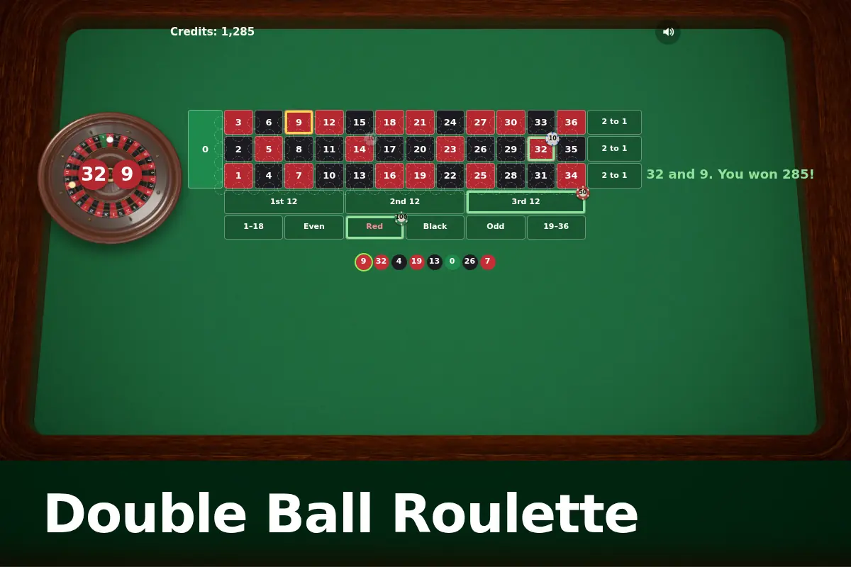 Double Ball Roulette game screen