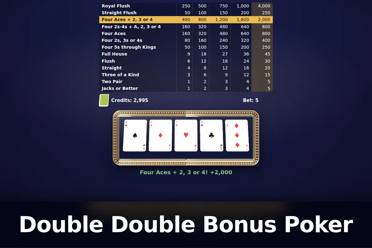 Double Double Bonus Poker game screen