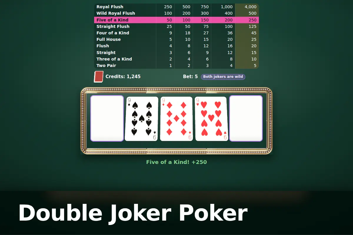 Double Joker Poker game screen