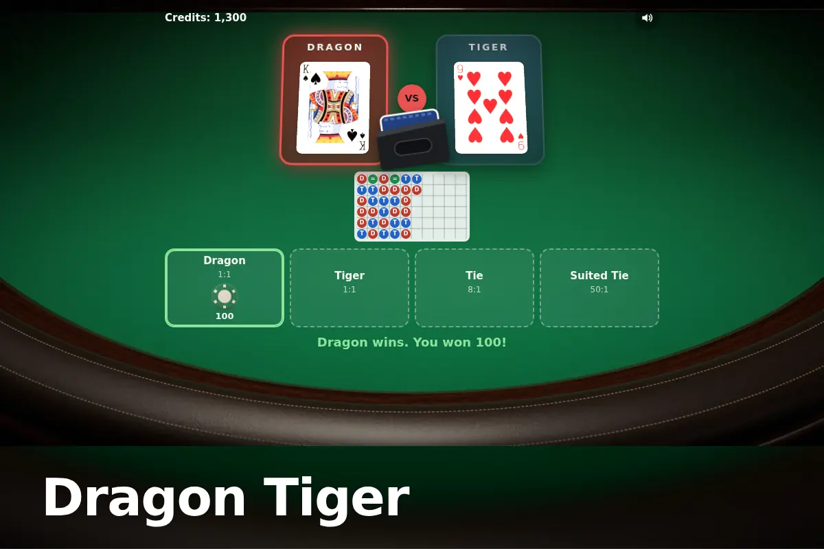 Dragon Tiger game screen