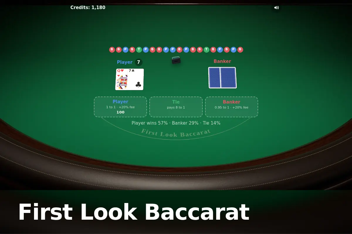 First Look Baccarat game screen