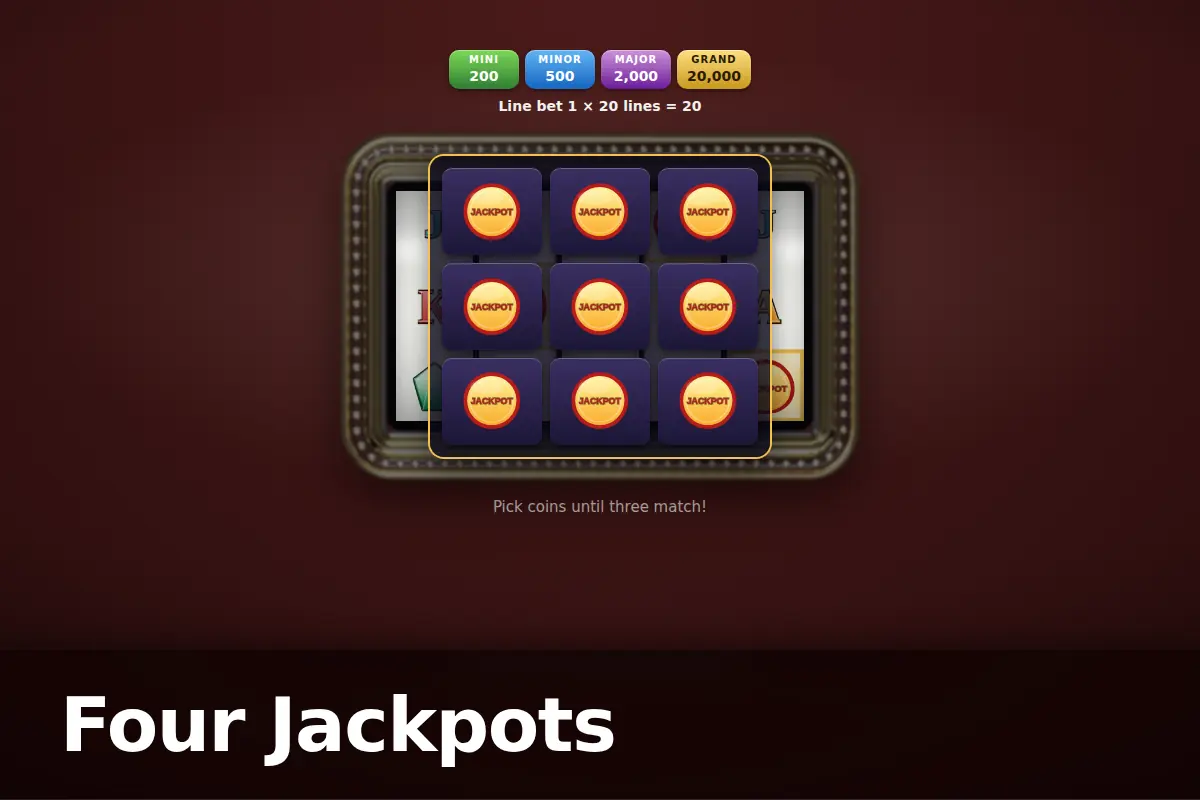 Four Jackpots game screen
