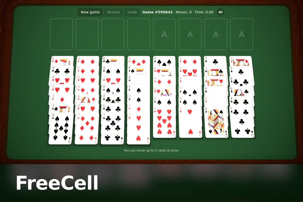 FreeCell game screen
