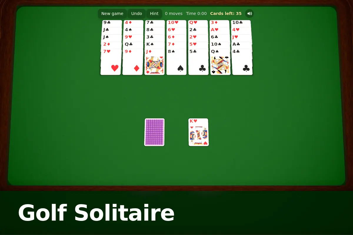 Golf Solitaire game screen