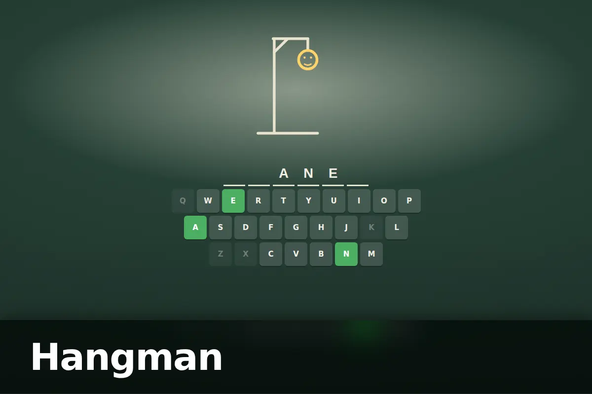 Hangman game screen
