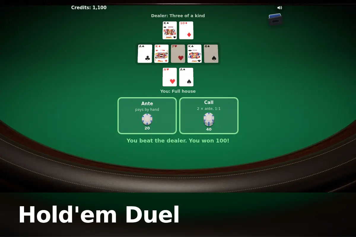 Hold'em Duel game screen