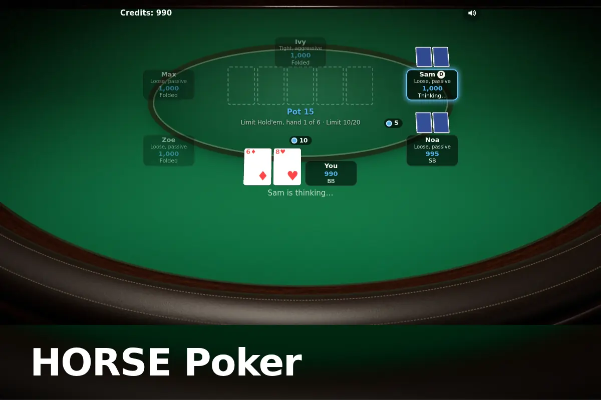 HORSE Poker game screen