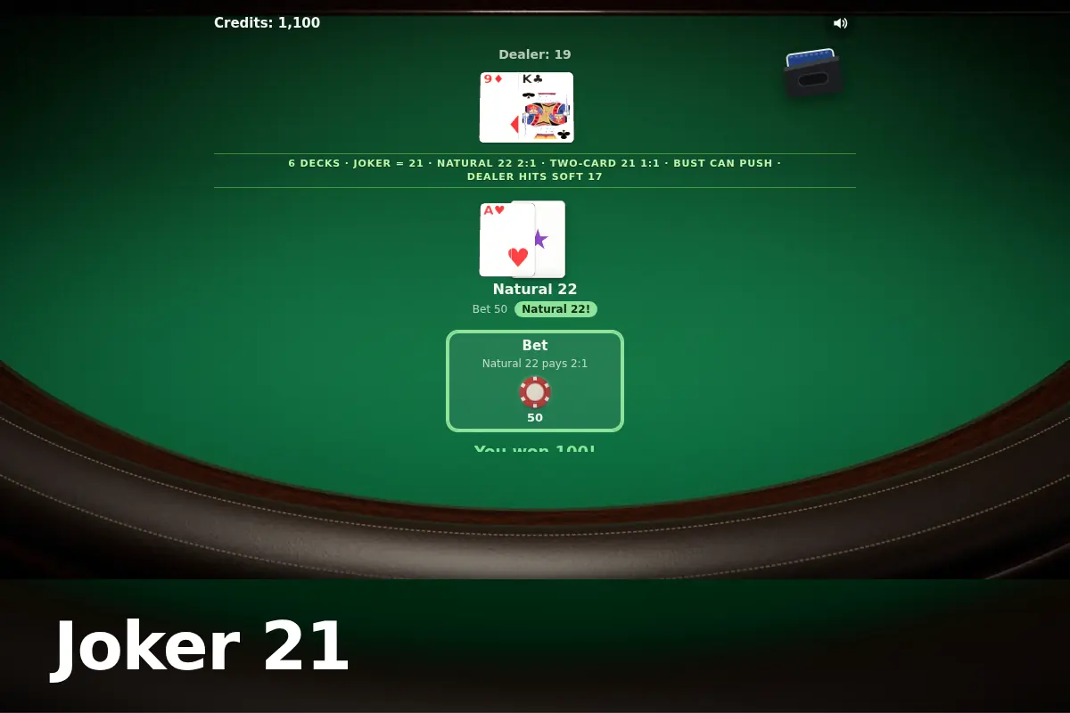 Joker 21 game screen