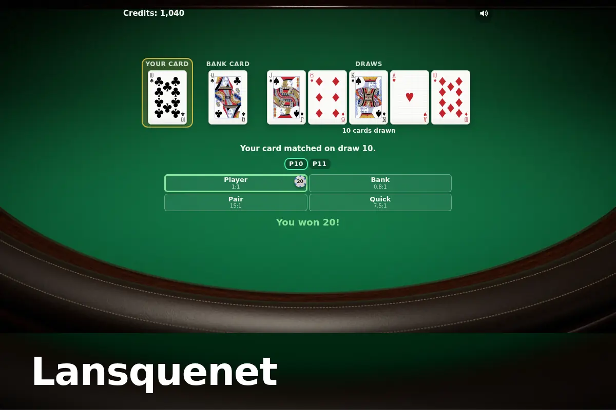 Lansquenet game screen