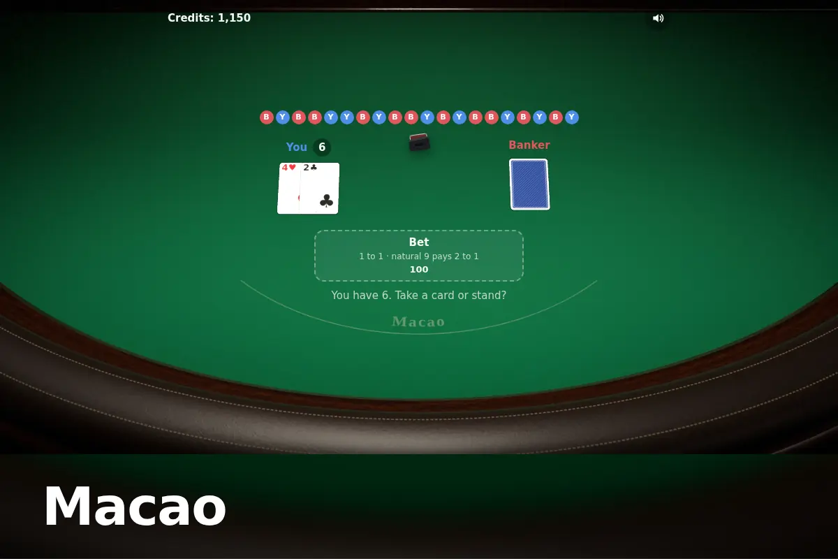 Macao game screen