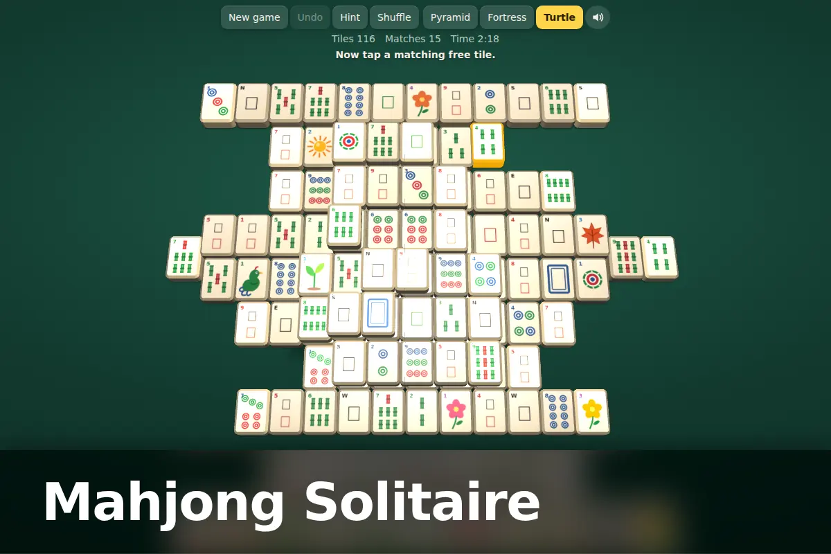 Mahjong Solitaire game screen