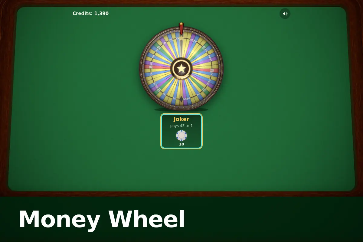 Money Wheel game screen