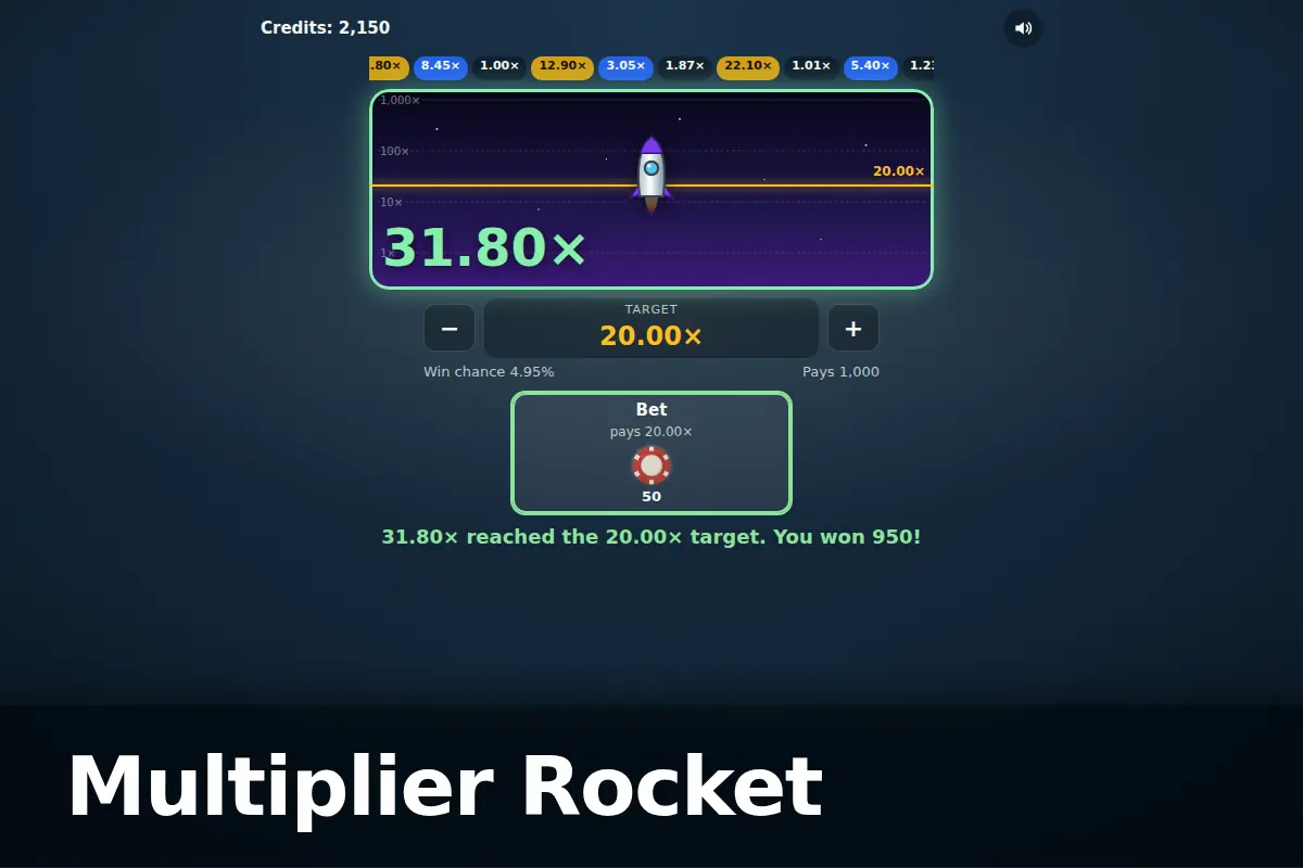 Multiplier Rocket game screen