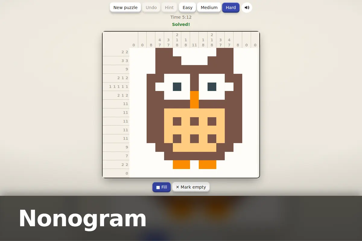 Nonogram game screen