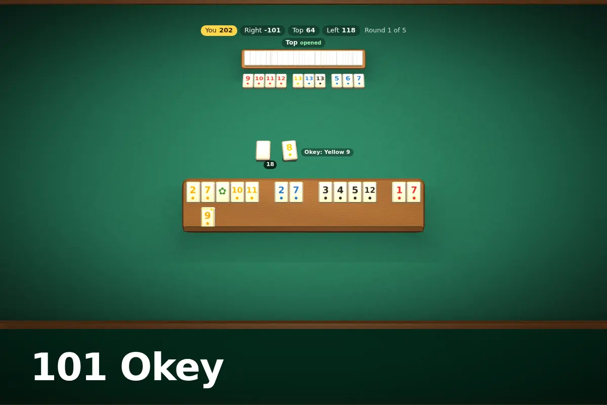 101 Okey game screen