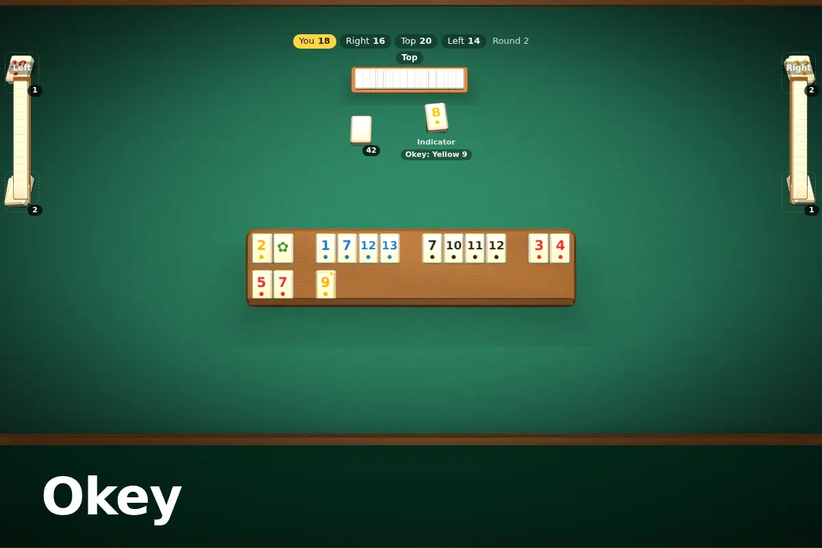 Okey game screen