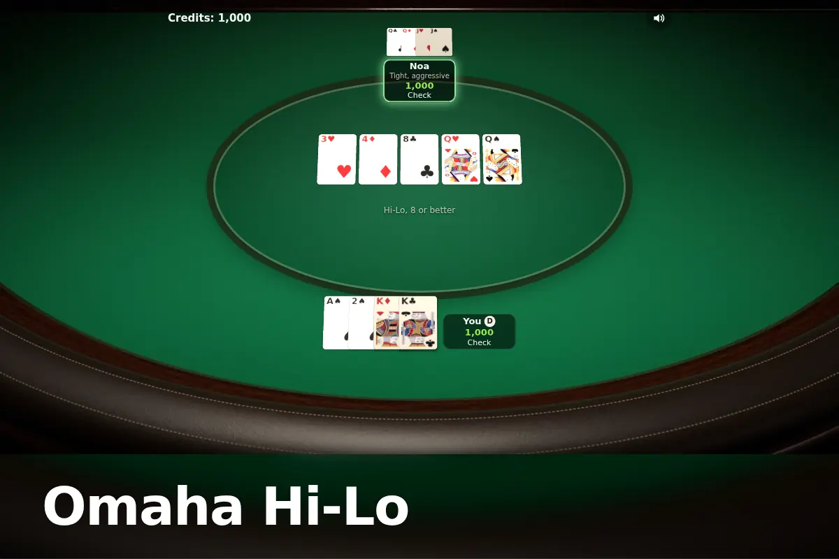 Omaha Hi-Lo game screen