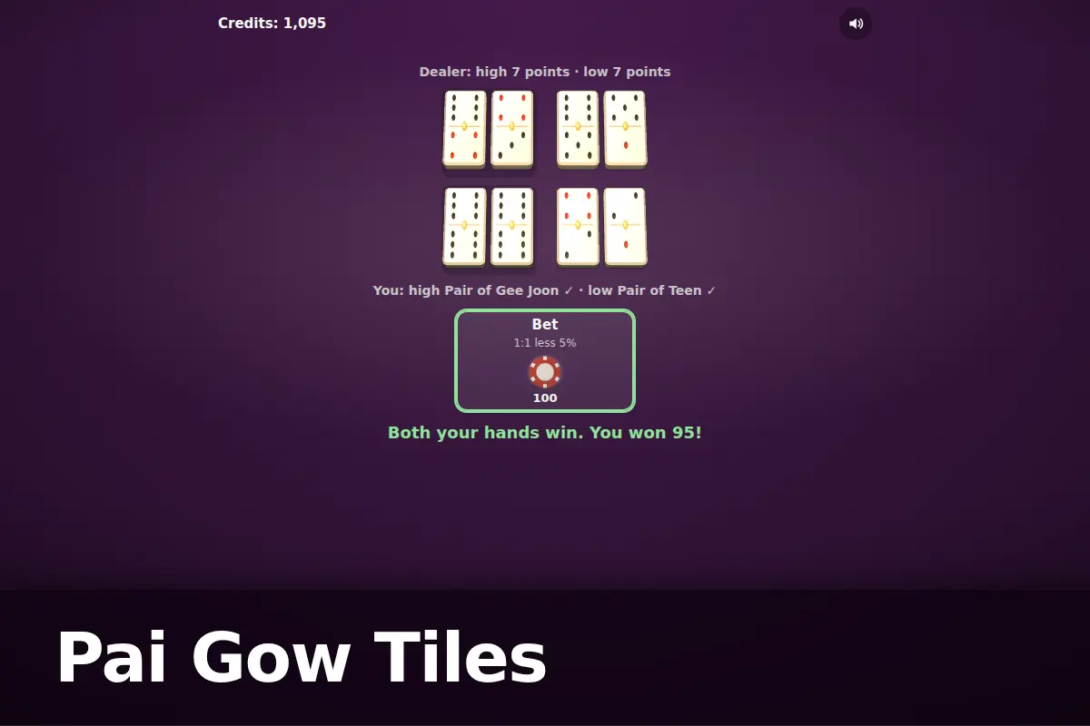Pai Gow Tiles game screen