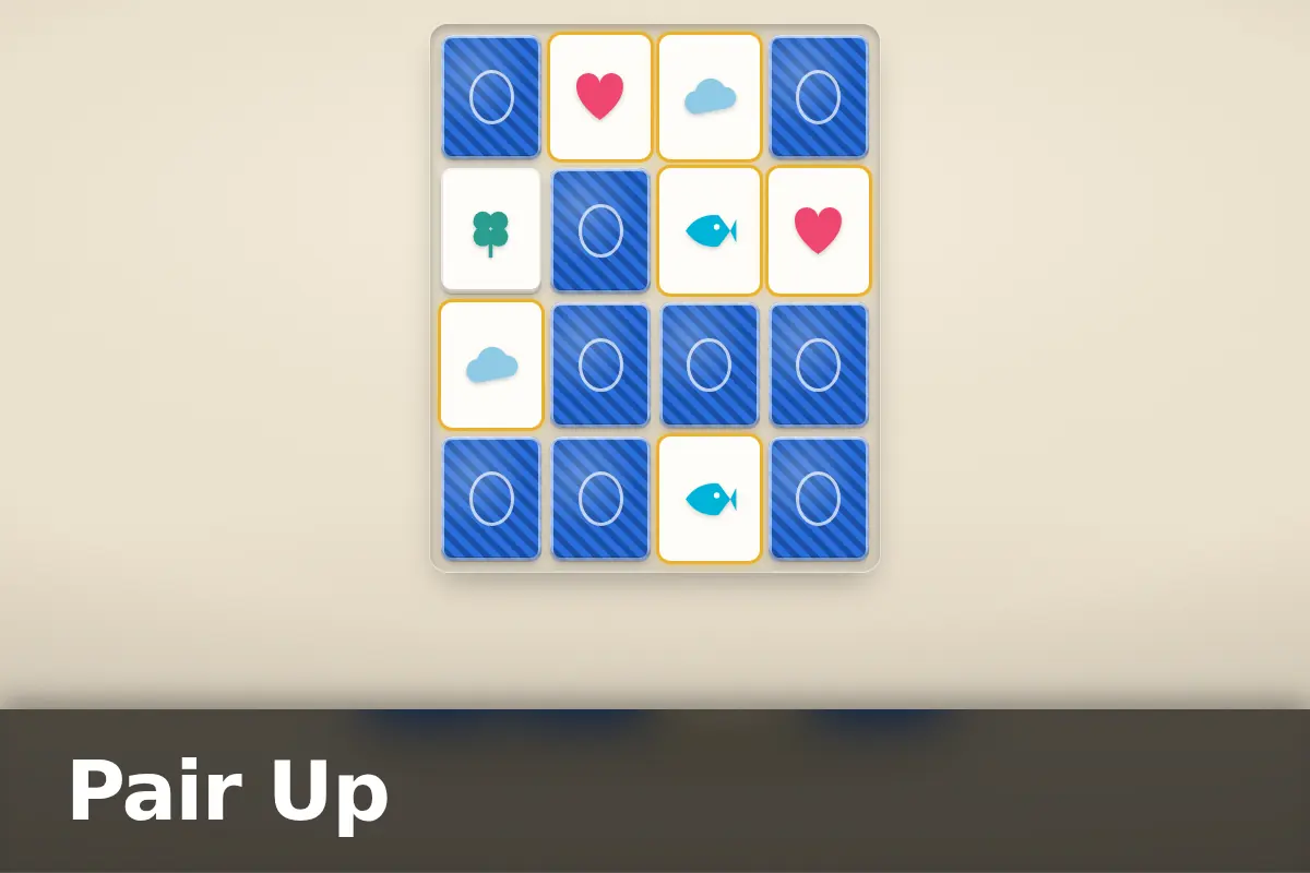Pair Up game screen