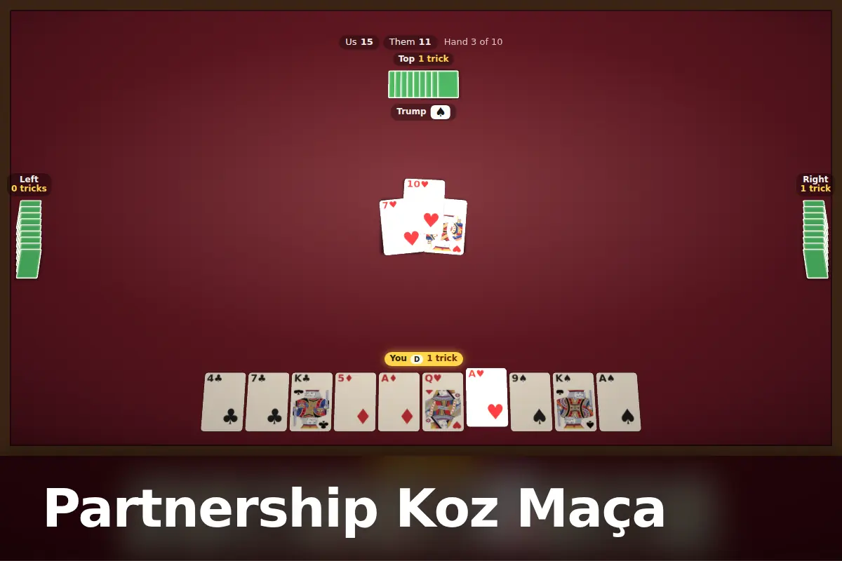Partnership Koz Maça game screen