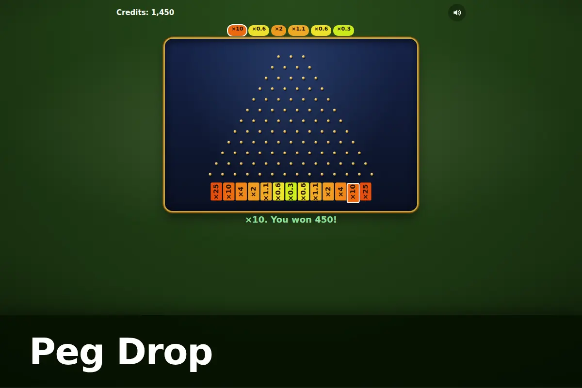 Peg Drop game screen