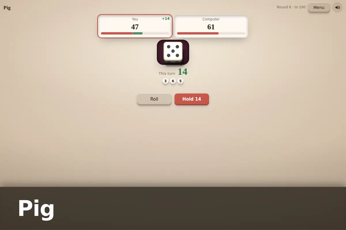 Pig game screen