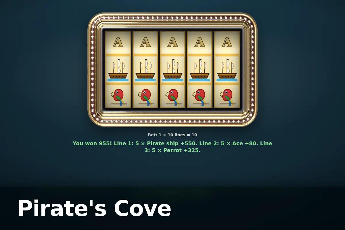 Pirate's Cove game screen