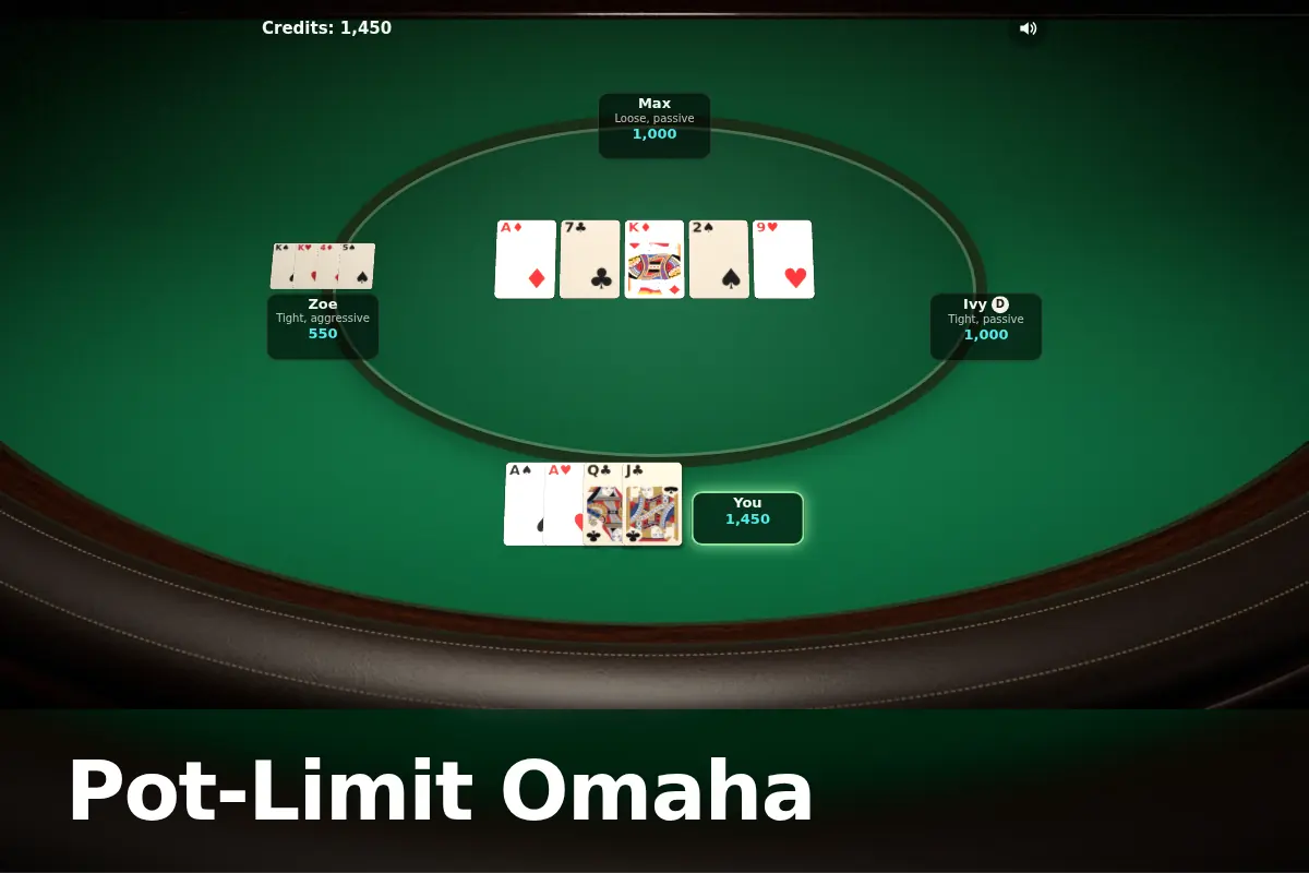 Pot-Limit Omaha game screen