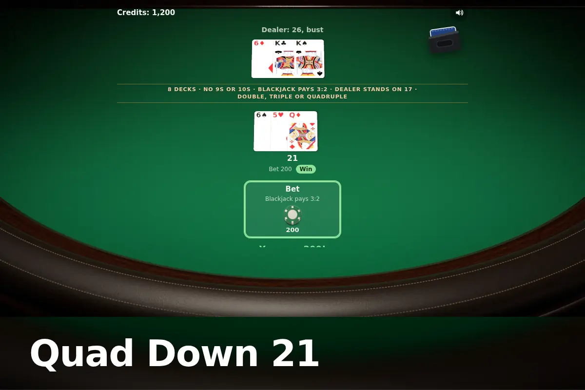 Quad Down 21 game screen