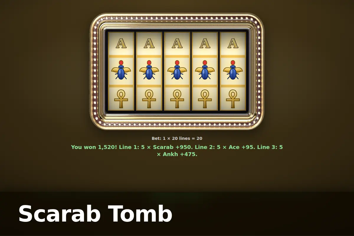 Scarab Tomb game screen
