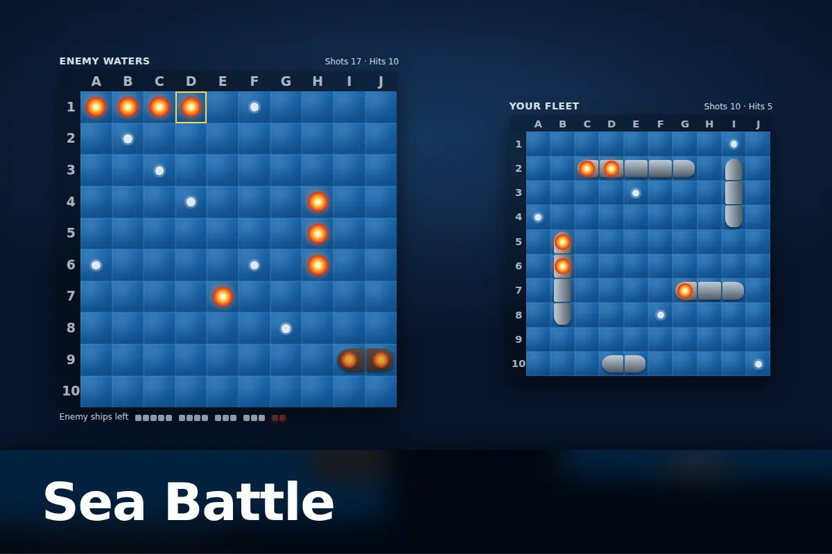 Sea Battle game screen