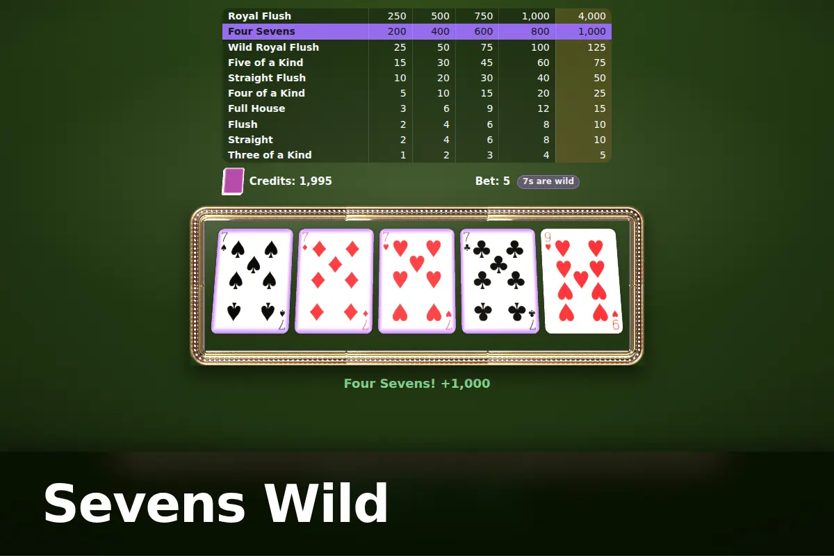 Sevens Wild game screen