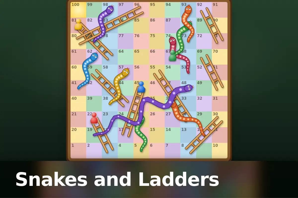 Snakes and Ladders game screen
