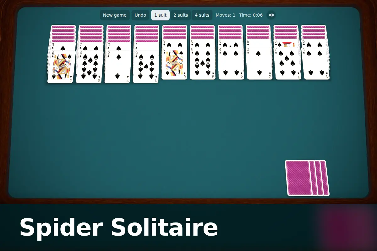 Spider Solitaire game screen